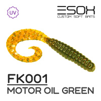Twirly Grub 3" (80мм) 6шт FK001 Motor Oil Green