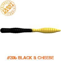 TM Fat Worm 3" -206 Black&Cheese (Cheese)