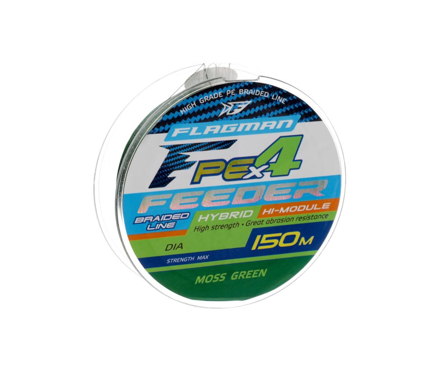 FLAGMAN Шнур PE Hybrid F4 Feeder 150м Moss Green 0,12мм 6,4кг