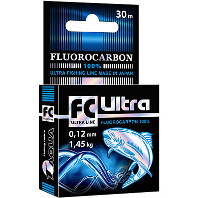 ЛЕСКА AQUA FC ULTRA FLUOROCARBON 100% 0,12MM 30M