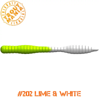 TM Fat Worm 3" -202 Lime&White (Cheese)