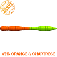 TM Fat Worm 3" -216 Orange&Chartrese (Cheese)