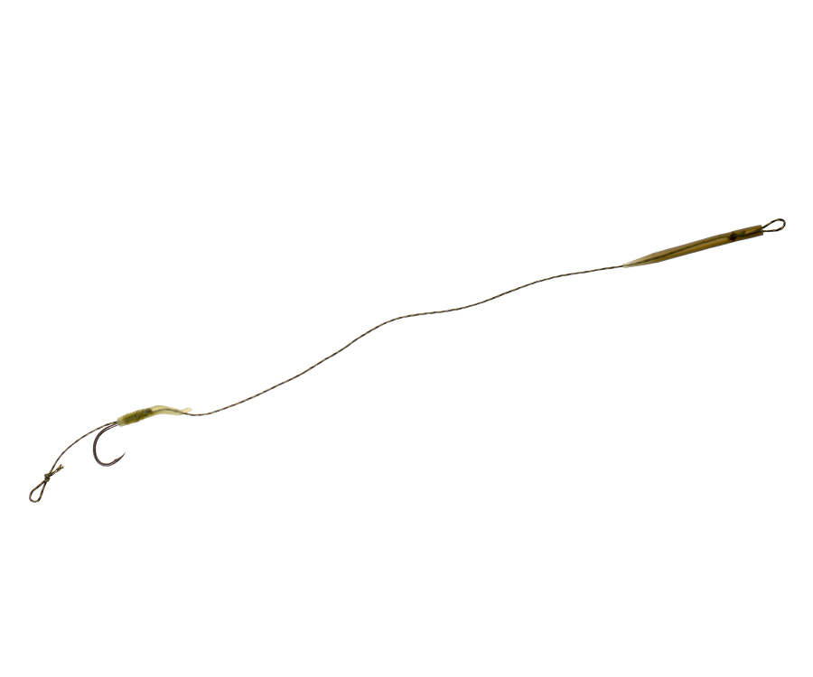 CARP PRO Поводок готовый с крючком и лентяйкой WG №2 25lb