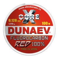 Леска Dunaev Fluorocarbon RED 0.148мм  (1,43 кг)  100м