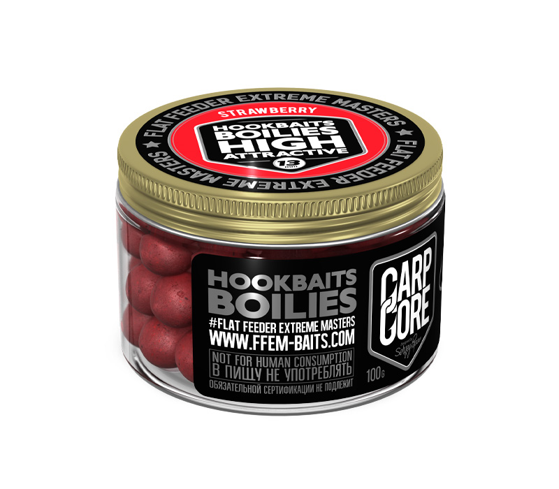 FFEM HOOKBAITS BOILIES STRAWBERRY 13MM