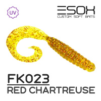 Twirly Grub 3" (80мм) 6шт FK023 Red Chartreuse
