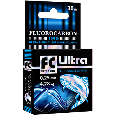 ЛЕСКА AQUA FC ULTRA FLUOROCARBON 100% 0,25MM 30M
