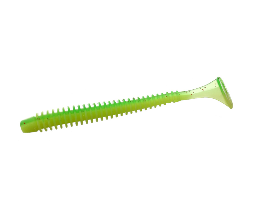 FLAGMAN Виброхвост Mystic Fish 4" #1527 Lime/Lime Chartreuse 10см 4шт