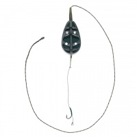 Готовый карповый монтаж с кормушкой In-line Flat method feeder MIDI 70г 1 крючок CarpHunter