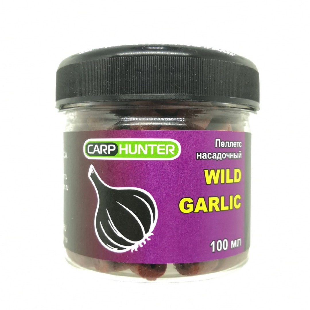 Пеллетс насадочный 8мм Red Halibut Wild Garlic (Дикий Чеснок) CarpHunter 100мл