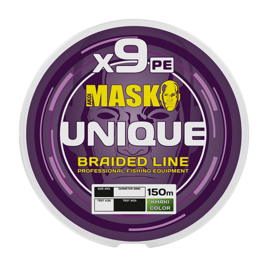 Леска плетёная AKKOI MASK UNIQUE X9-150m (khaki) d0,10mm	