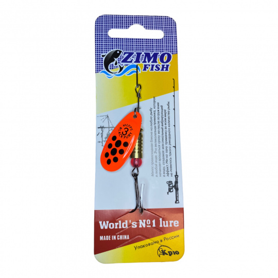 Блесна Zimo fish Aglia AG/BLACK FURY ORANGE №3  6.5гр