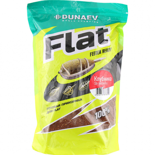 Прикормка Dunaev Flat Feeder Ready 1 кг Клубника	