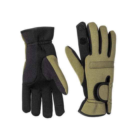 Перчатки рыбацкие CATCHER неопрен., цв.хаки р.XL (HS-HY-D14-XL) Helios