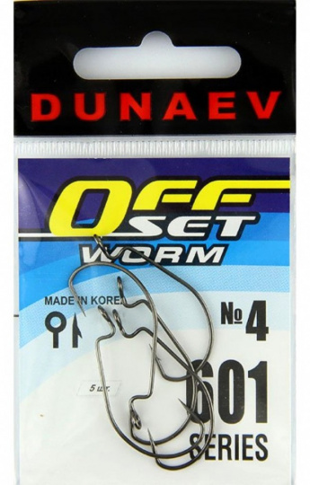 Крючок Dunaev Offset Worm 601 #6 (упак. 5 шт)