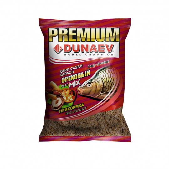 Прикормка "DUNAEV-PREMIUM" 1кг Карп-Сазан Ореховый Микс