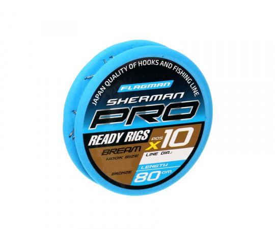 FLAGMAN Поводок готовый Sherman Pro Bream Ready Rigs №16 d0,105мм 80см 10шт