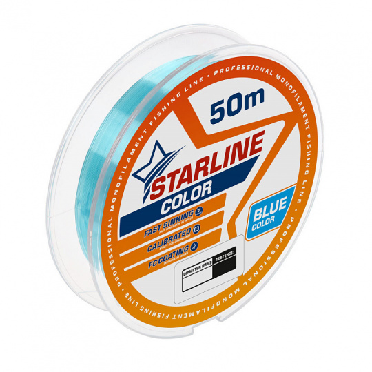 Монофильная леска Starline Color 50m blue 0,080mm
