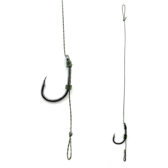 Поводок Flat Feeder с волосяной оснасткой CarpHunter Premium 10 см крючок Wide Gape №6 (2шт/уп)