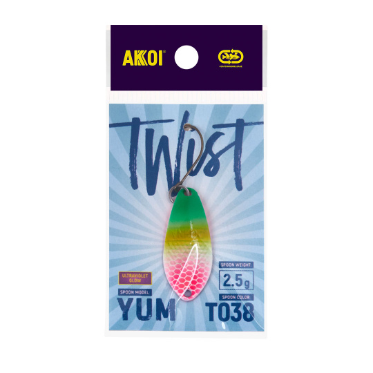 Блесна AKKOI TWIST форелевая YUM 2,5 g цвет Т038					