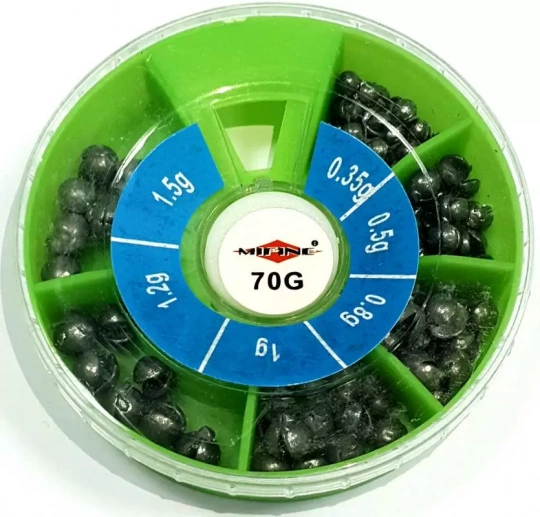 Набор грузил MIFINE (дробь) 70гр 58001-2 (0.35 - 1.5гр.)