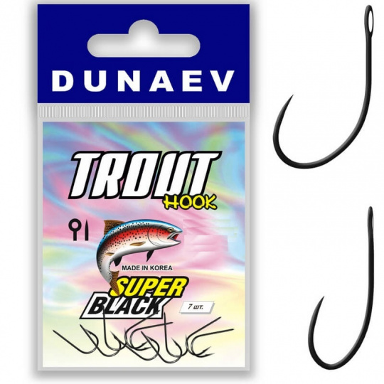 Крючок Dunaev Trout Super Black # 4 (упак. 7 шт)