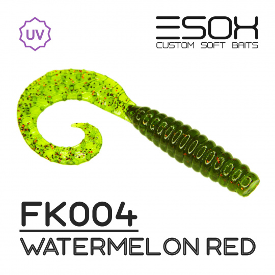 Twirly Grub 3" (80мм) 6шт FK004 Watermelon Red