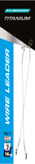 FLAGMAN Поводок Titanium Wire 7кг 16см 0,25мм 2шт