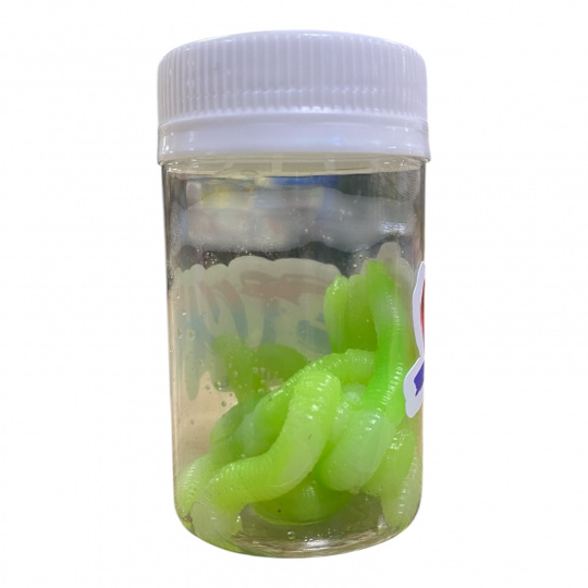Приманка PETRO LURES STRETCH FETTI WORM 65мм цв.бел-зел.
