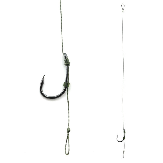 Поводок карповый с волосяной оснасткой CarpHunter Premium 17 см крючок Wide Gape №4 (2шт/уп)