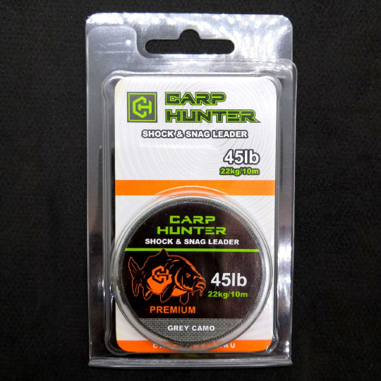 Тонущий шок лидер CarpHunter PREMIUM 45lb (22кг) 10м (grey camo)