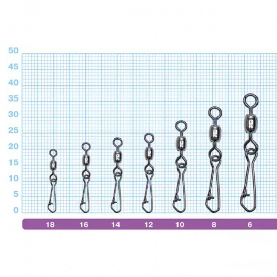 OWNER Застежка с вертлюгом Hooked Snap Swivel №6 8шт