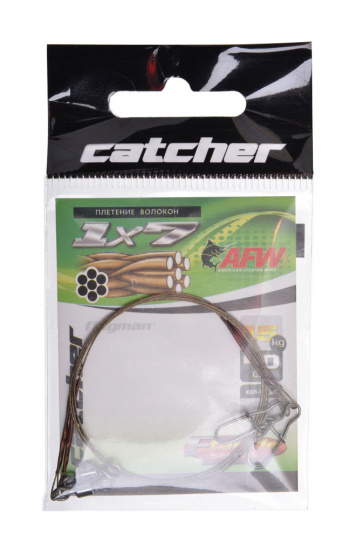 CATCHER Поводок стальной X7 15кг 40см 2шт