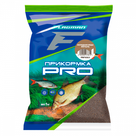 FLAGMAN Прикормка для рыбы PRO Холодная вода мотыль 1кг 