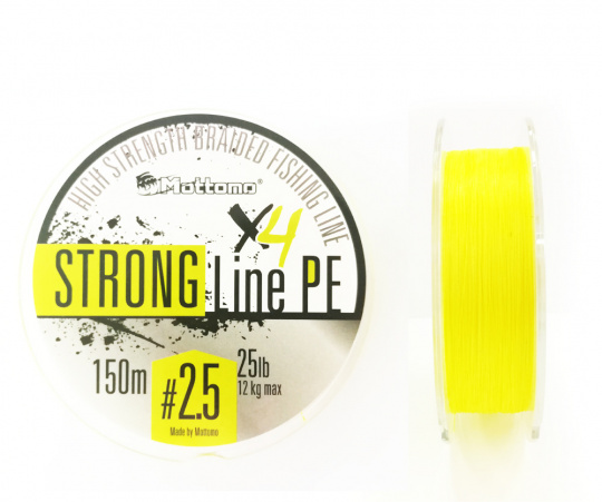 Плетеный шнур Mottomo Strong Line PE Fluo Yellow #2.5/12kg 150m				