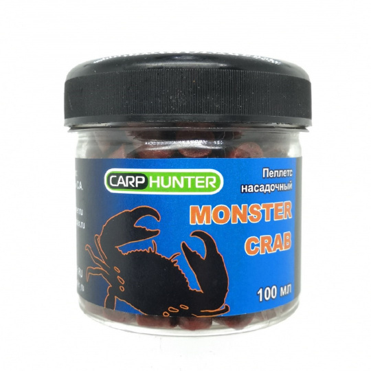 Пеллетс насадочный 8мм Red Halibut Monster Crab (Монстер Краб) CarpHunter 100мл