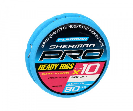 FLAGMAN Поводок готовый Sherman Pro Super Strong Ready Rigs №12 d0,148мм 80см 10шт