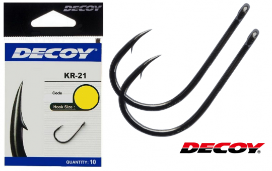 Крючок Decoy одинарный KR-22 #3 BLACK NICKELED (12 шт.)