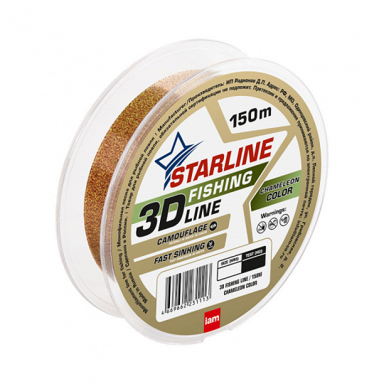Монофильная леска Starline 3D 150m chameleon 0,12mm