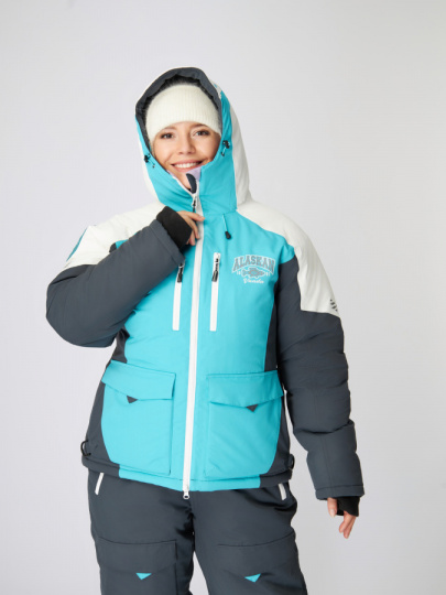 Костюм зимний Alaskan Vanda жен. XL бел/голуб/сер (куртка+полукомбинезон)