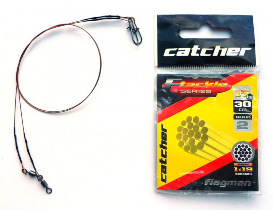 CATCHER Поводок стальной X49 15кг 30см 2шт