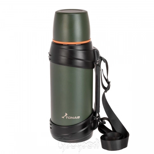Термос (T-KD-938-2) 2000ML хаки (дополн.пласт.чашка, ручка) TONAR
