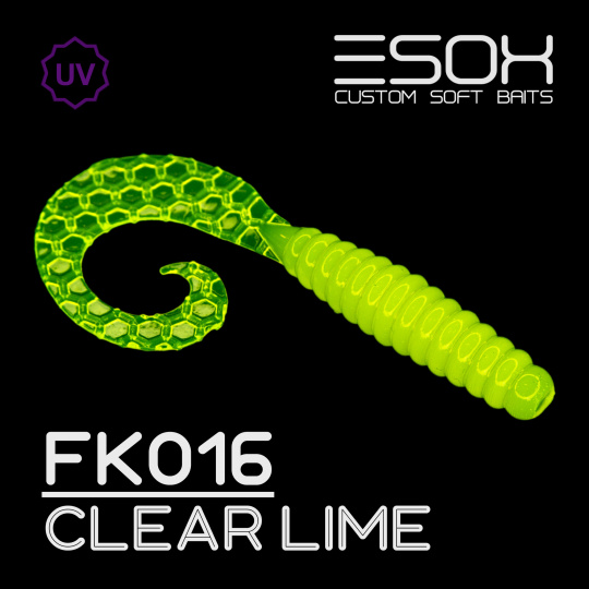 Twirly Grub 3" (80мм) 6шт FK016 Clear Lime
